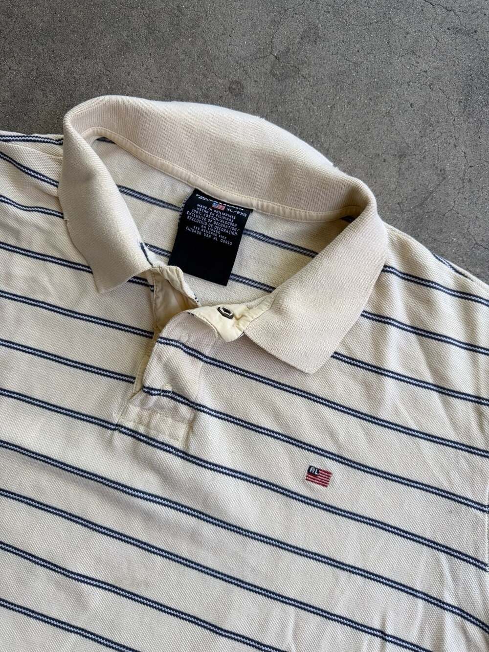 Vintage Polo Jeans Co. Ralph Lauren Striped Pique Polo Shirt